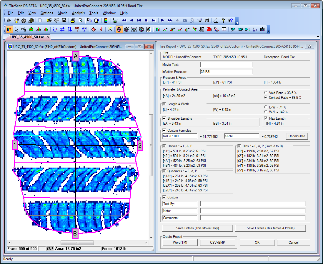 Tire Analysis Tekscan